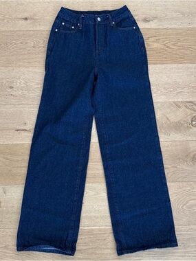Peppermayo Jeans High Waist Wide Leg Size US 0 Dark Wash
